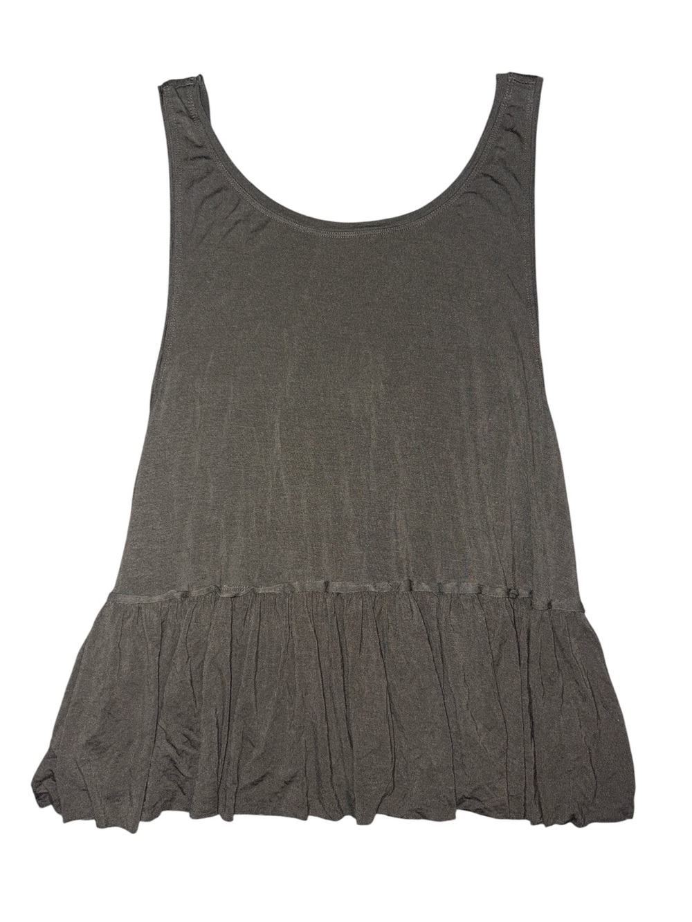 Mossimo Supply Co. Olive Green Ruffle-Hem Tank